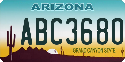 AZ license plate ABC3680