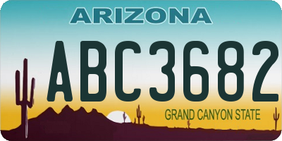AZ license plate ABC3682