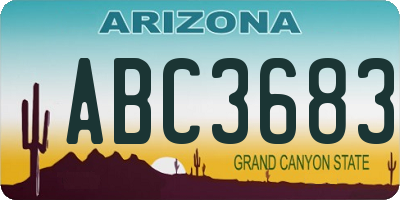 AZ license plate ABC3683