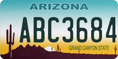 AZ license plate ABC3684