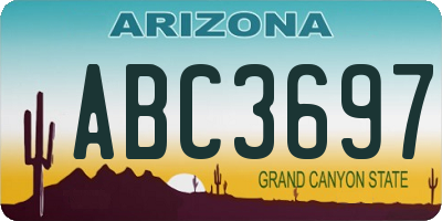 AZ license plate ABC3697