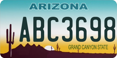 AZ license plate ABC3698