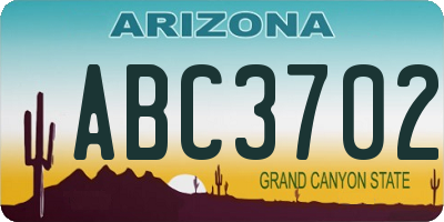 AZ license plate ABC3702