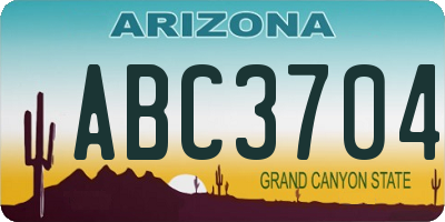 AZ license plate ABC3704