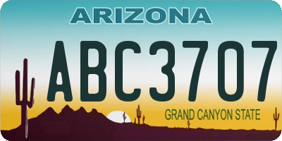 AZ license plate ABC3707