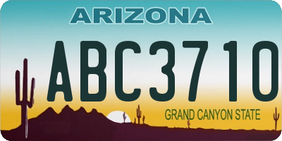 AZ license plate ABC3710
