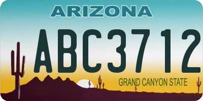 AZ license plate ABC3712