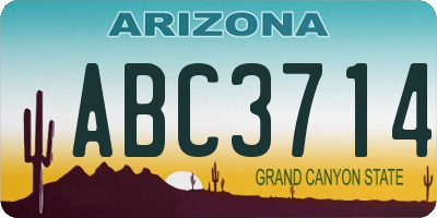 AZ license plate ABC3714