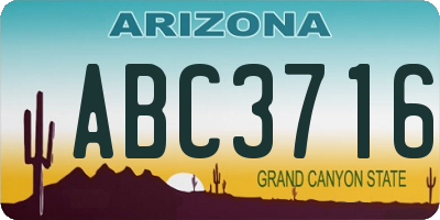 AZ license plate ABC3716