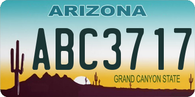 AZ license plate ABC3717
