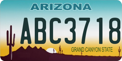 AZ license plate ABC3718