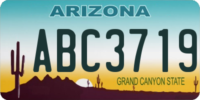 AZ license plate ABC3719