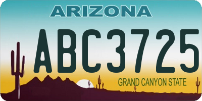 AZ license plate ABC3725
