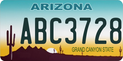 AZ license plate ABC3728
