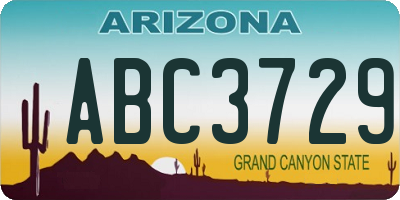 AZ license plate ABC3729