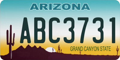 AZ license plate ABC3731