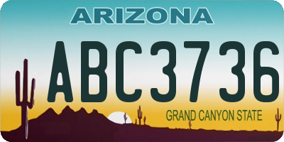 AZ license plate ABC3736