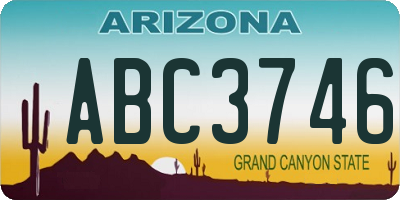 AZ license plate ABC3746