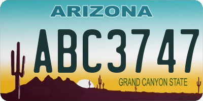 AZ license plate ABC3747