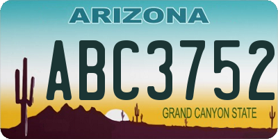 AZ license plate ABC3752