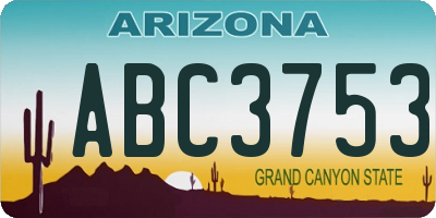 AZ license plate ABC3753