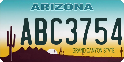 AZ license plate ABC3754