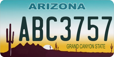 AZ license plate ABC3757