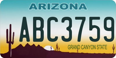 AZ license plate ABC3759