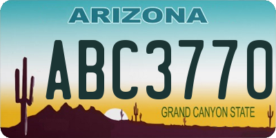 AZ license plate ABC3770