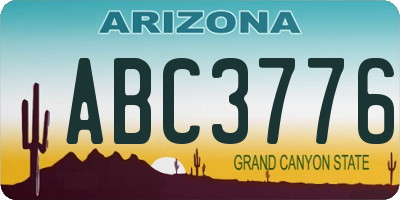AZ license plate ABC3776