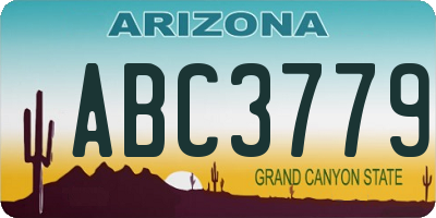 AZ license plate ABC3779