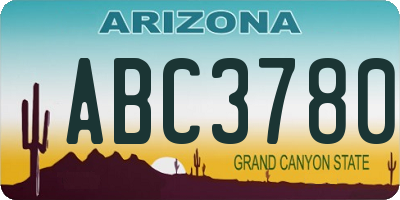 AZ license plate ABC3780