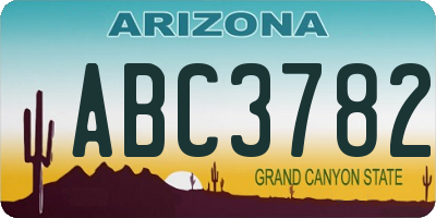 AZ license plate ABC3782
