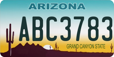 AZ license plate ABC3783