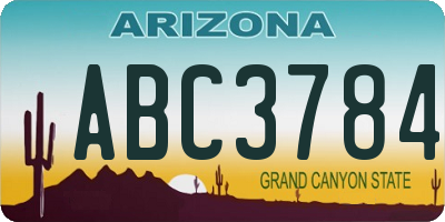 AZ license plate ABC3784