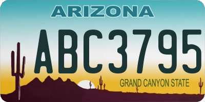 AZ license plate ABC3795