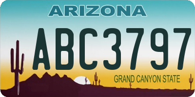 AZ license plate ABC3797