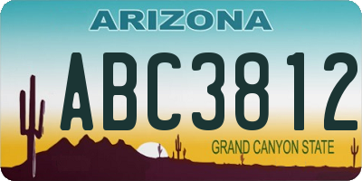 AZ license plate ABC3812