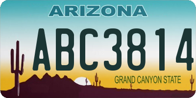 AZ license plate ABC3814