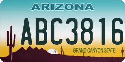 AZ license plate ABC3816
