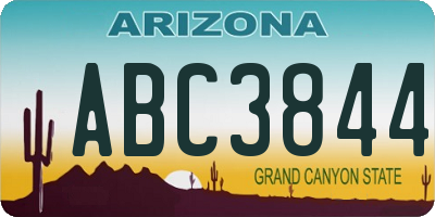 AZ license plate ABC3844