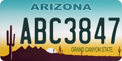AZ license plate ABC3847