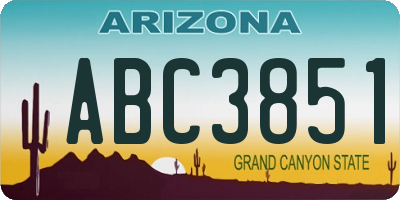 AZ license plate ABC3851