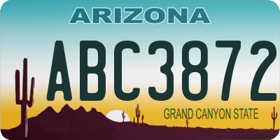 AZ license plate ABC3872
