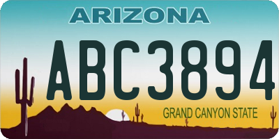 AZ license plate ABC3894