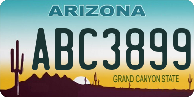 AZ license plate ABC3899