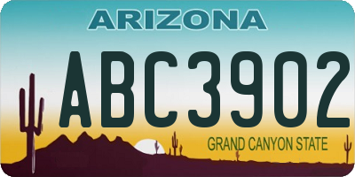 AZ license plate ABC3902