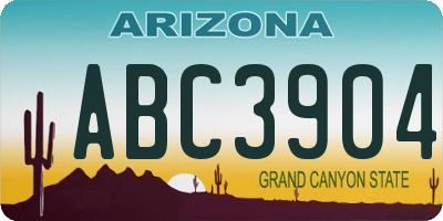 AZ license plate ABC3904