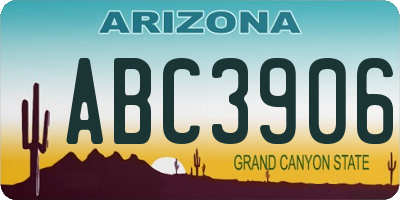 AZ license plate ABC3906