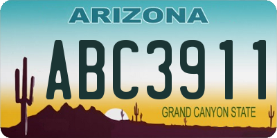 AZ license plate ABC3911
